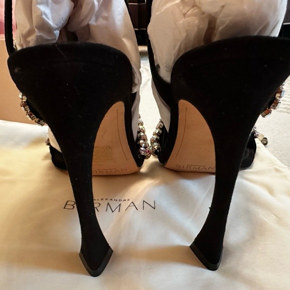 Alexandre Birman 39 Alanis Embellished Suede Slingback Sandals - Picture 11 of 15